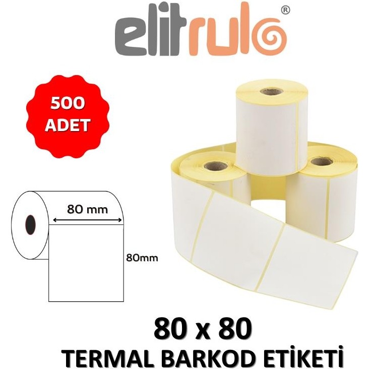Elitrulo Barkod Etiketi 80X80 Termal - 500 Adet Diğer Fiyatı