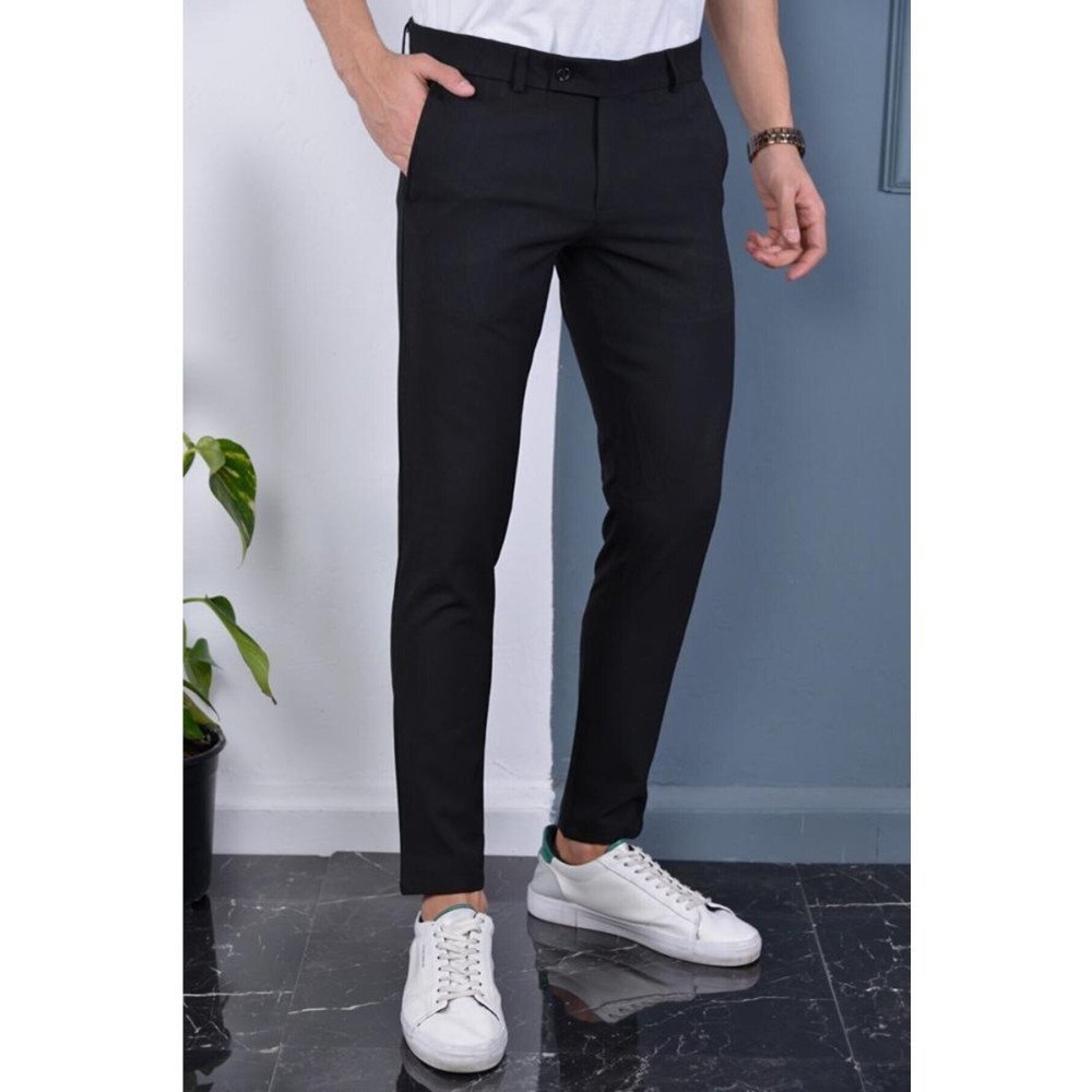ElitWear Erkek Slim Fit Siyah Kumaş Pantolon 33 Beden Kadın Pantolon Fiyatı