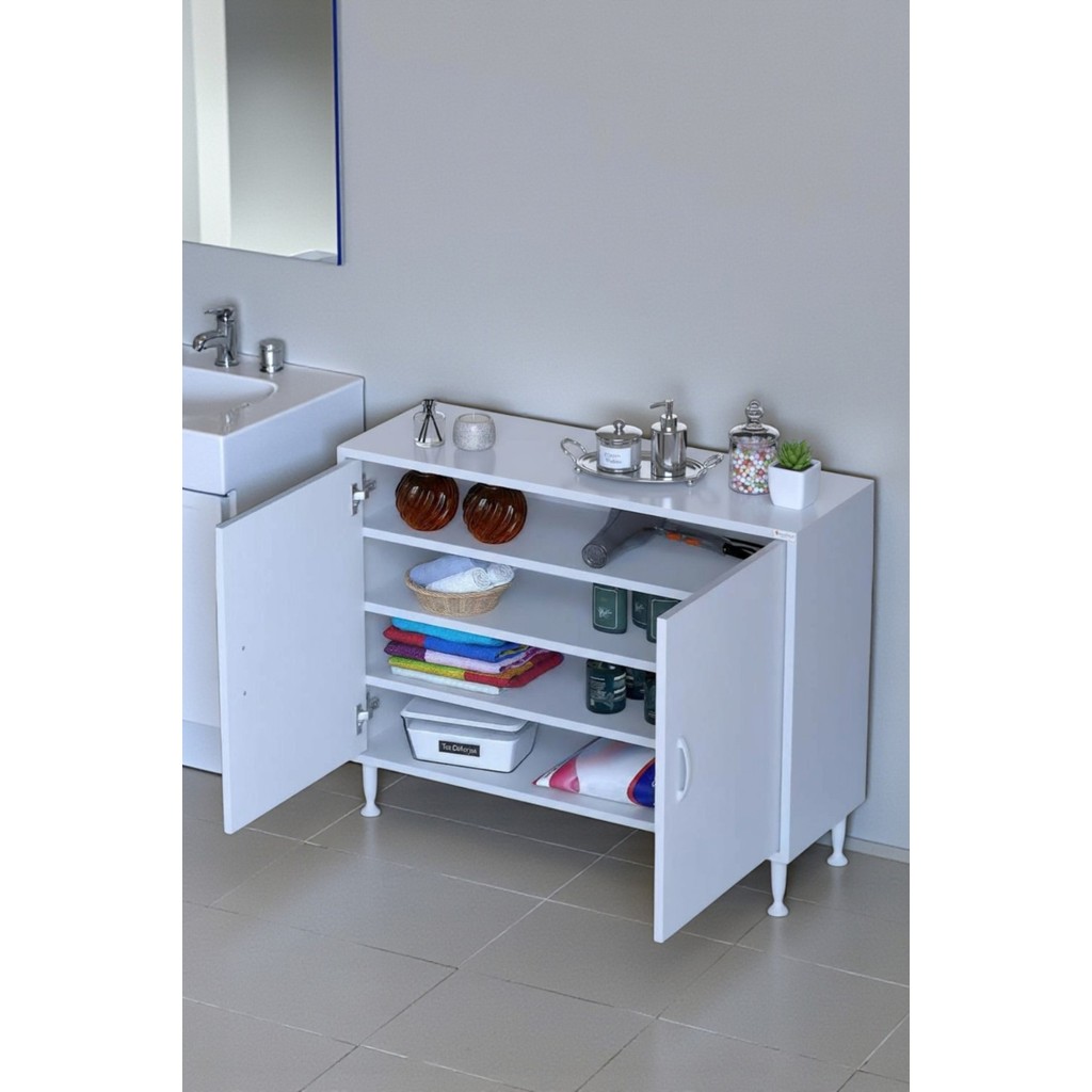 Eliusta Nirat 100 cm 4 Bölmeli Beyaz Banyo Mutfak Dolabı 3 Raflı Kapaklı Çok Amaçlı Dolap 100X75X32,5 cm SSD / Solid State Drive Fiyatı