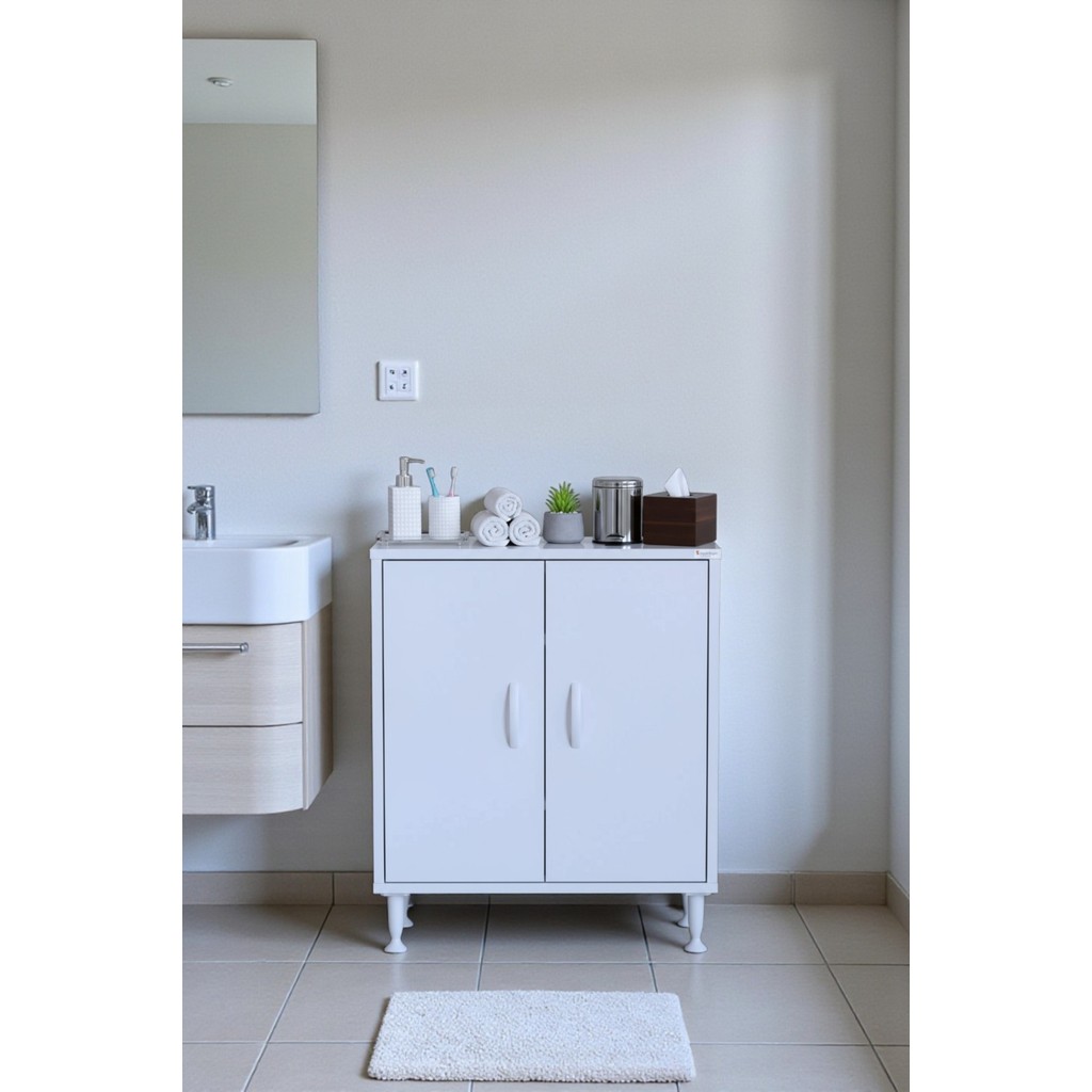 Eliusta Nirat 60 cm 4 Bölmeli Beyaz Banyo Mutfak Dolabı 3 Raflı Kapaklı Çok Amaçlı Dolap 60X75X32,5 cm SSD / Solid State Drive Fiyatı
