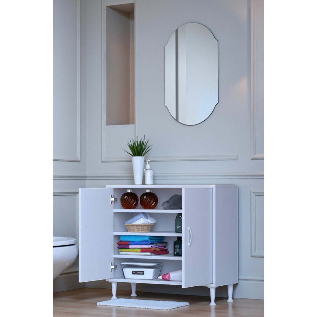 Eliusta Nirat 65 cm 4 Bölmeli Beyaz Banyo Mutfak Dolabı 3 Raflı Kapaklı Çok Amaçlı Dolap 65X75X32,5 cm SSD / Solid State Drive Fiyatı
