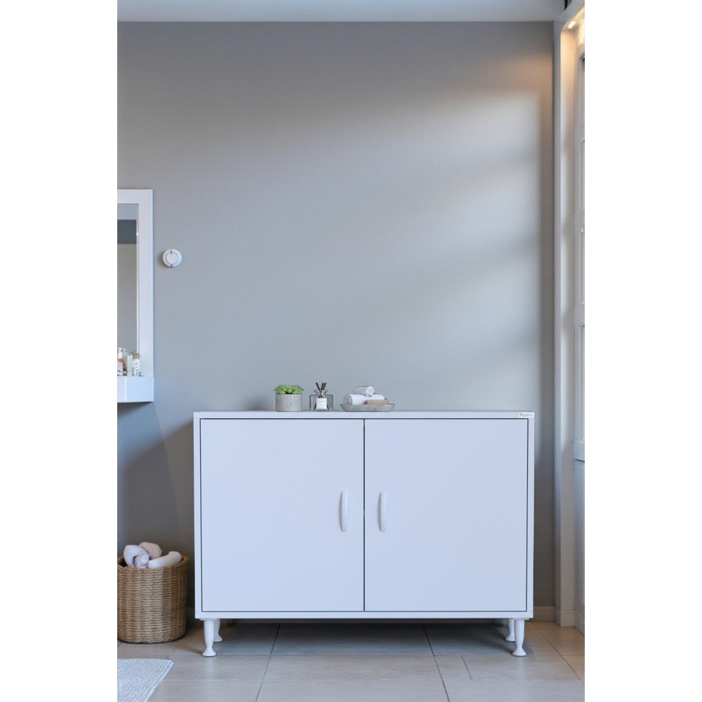 Eliusta Nirat 95 cm 4 Bölmeli Beyaz Banyo Mutfak Dolabı 3 Raflı Kapaklı Çok Amaçlı Dolap 95X75X32,5 cm SSD / Solid State Drive Fiyatı