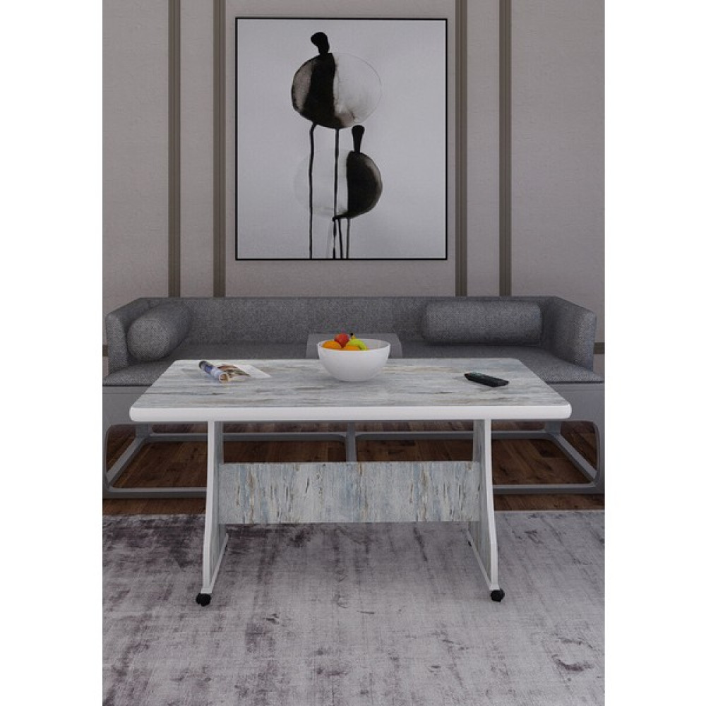 Eliusta Tekerlekli Mdf Masa %100 Mdf Çalışma Masası Salon Orta Sehpa - 68*118 cm - Mavi Çalışma Masası Fiyatı