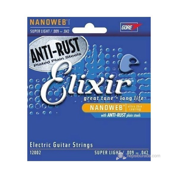 Elixir 12002 Nanoweb Super Light Elektro Gitar Teli (9-42) Klasik Gitarlar Fiyatı