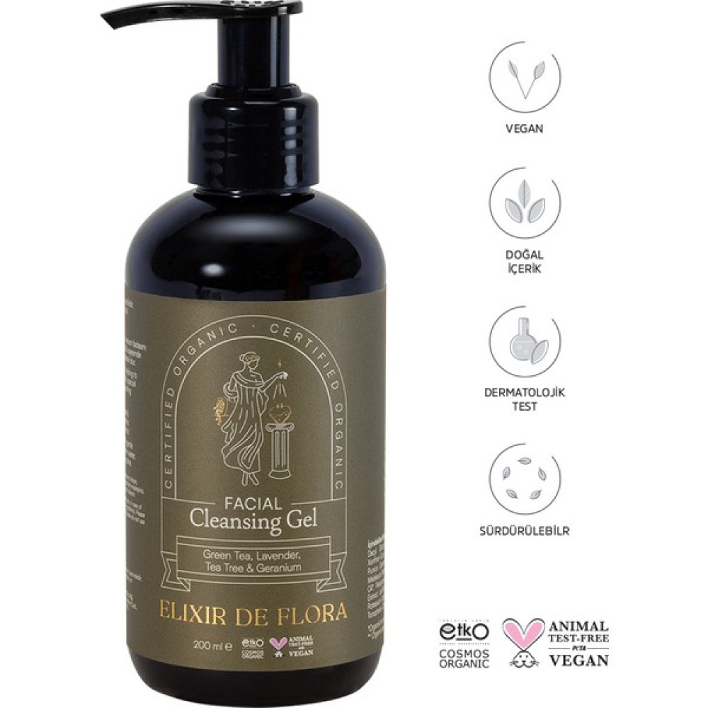 Elixir De Flora Vegan, Doğal & Organik Yüz Temizleme Jeli Facial Cleansing Gel 200 Ml - Standart Cilt Temizleme ve Peeling Fiyatı