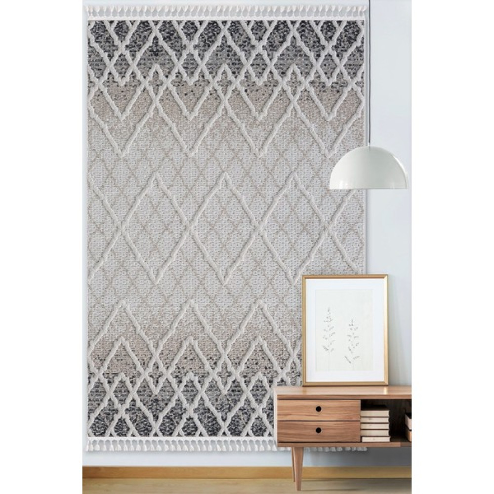 Eliz Home Bej Krem Modern Dokuma Halı Oturma Odası Salon Halısı - 120 x 170 cm Salon Halısı Fiyatı