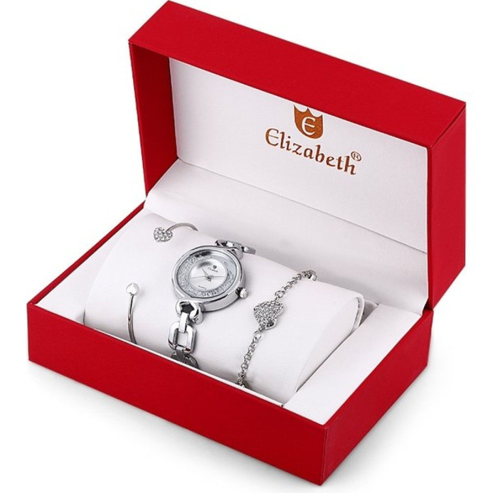 Elizabeth 1217 Aksesuar Setli Kadın Kol Saati - Gümüş Kol Saatleri Fiyatı