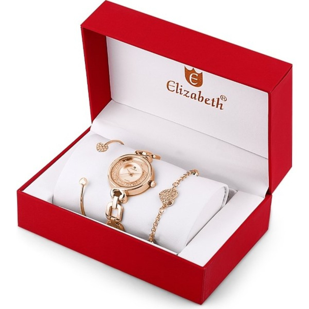 Elizabeth 1217 Aksesuar Setli Kadın Kol Saati - Rose - Rose Kol Saatleri Fiyatı