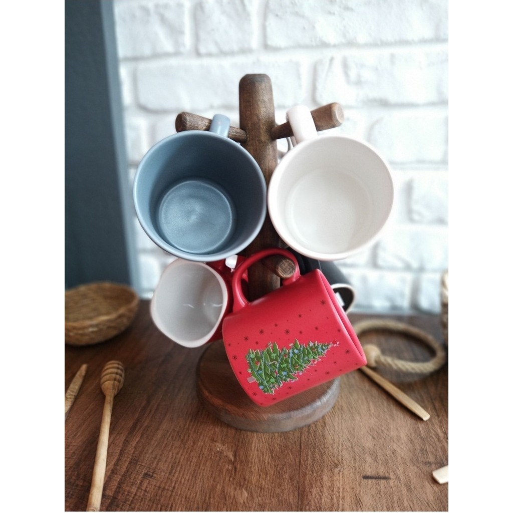 Elizi Ahşap Ahşap Kupa Askısı / Wooden Mug Holder - Ahşap - Ceviz Fincan / Bardak / Kahve Takımı Fiyatı