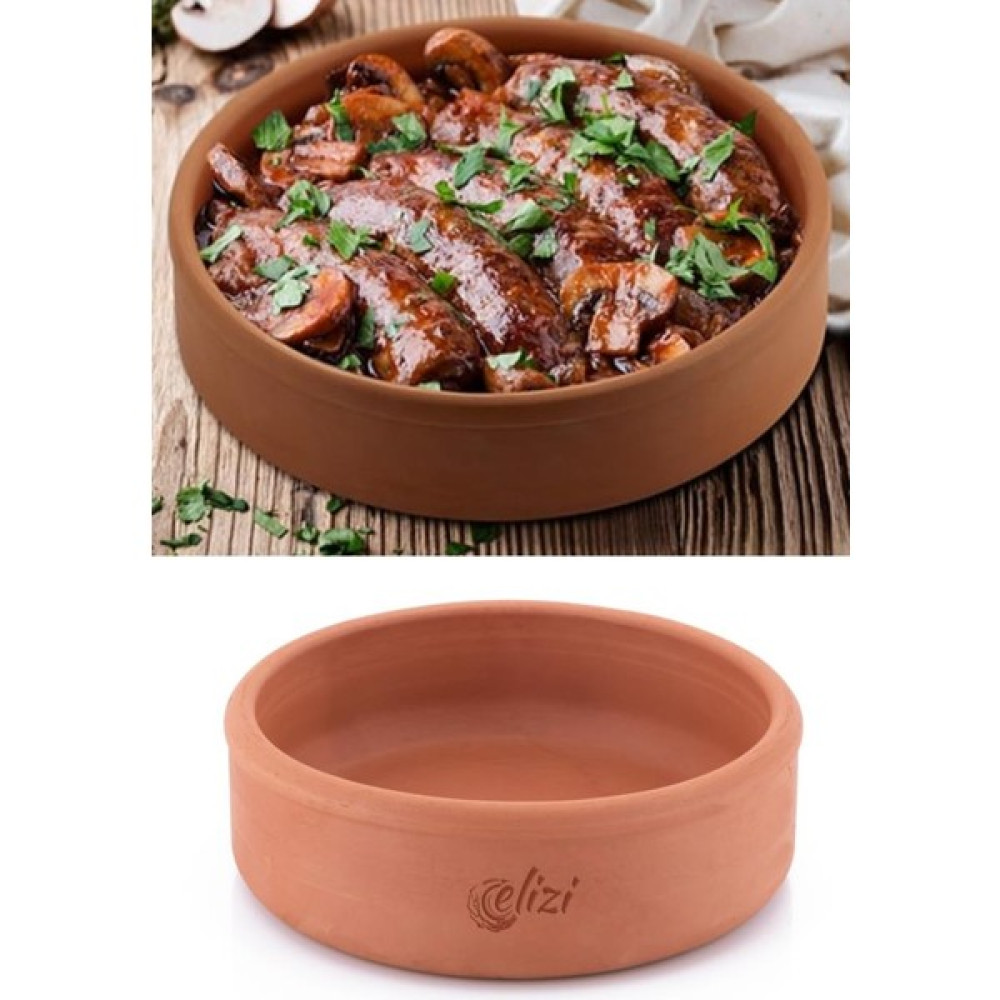 Elizi Çömlekleri Toprak Güveç Fırın Kabı Yuvarlak Küçük Boy 22 cm Tepsiler / Fırın Kapları Fiyatı