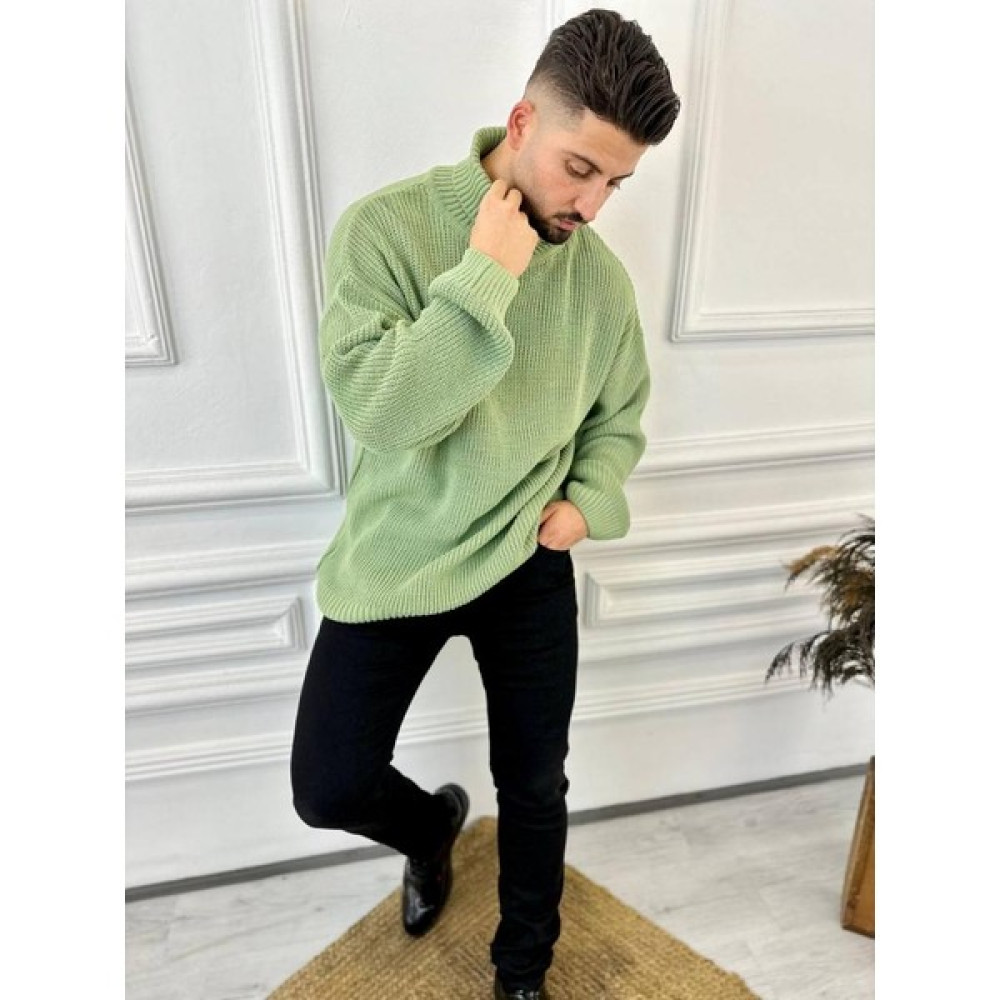 Elku Moda Boğazlı Erkek Kazak Oversize Balıkçı Yaka Geniş Salaş Triko Kazak Erkek Kazak & Süveter & Triko Fiyatı