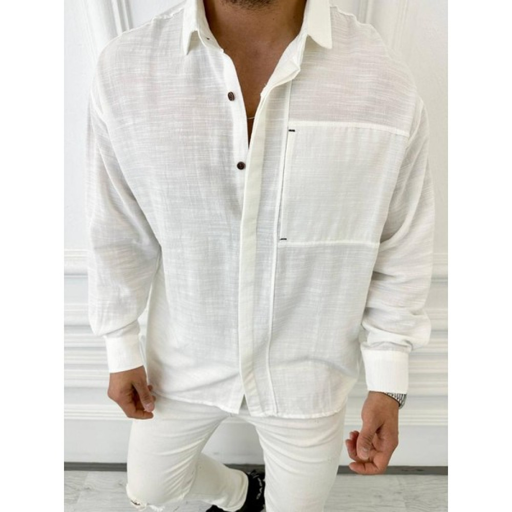 Elku Moda Gömlek Oversize Terletmez Kumaş Gizli Düğme Gömlek Gizli Cep Gömlek Salaş Yıkamalı Keten Gömlek Erkek Gömlek Fiyatı