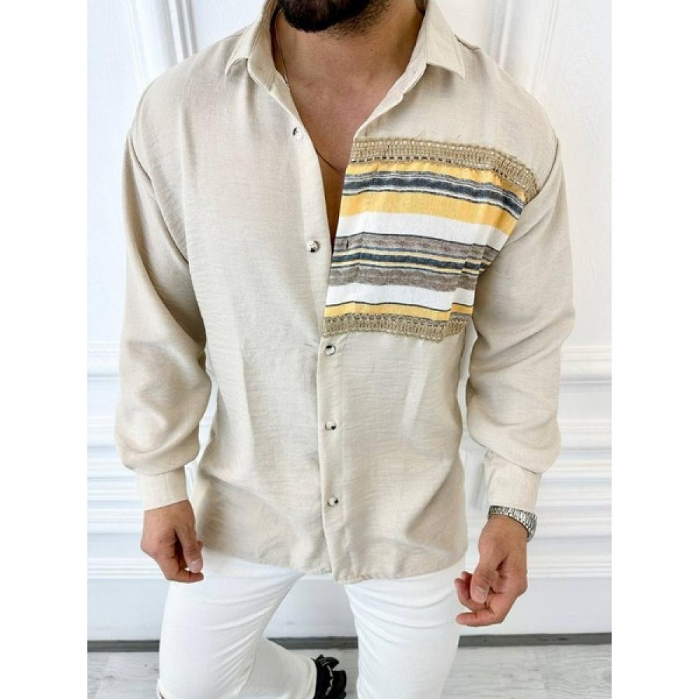 Elku Moda Gömlek Oversize Terletmez Kumaş Gömlek Hasır Detaylı Salaş Keten Gömlek Erkek Gömlek Fiyatı
