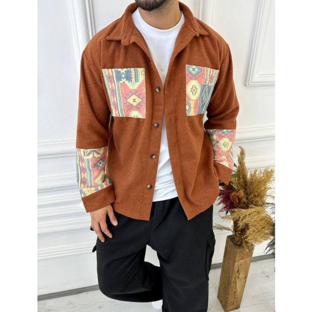 Elku Moda Kaşe Oversize Cepli Etnik Salaş Kaşe Kalın Ceket Gömlek Erkek Gömlek Fiyatı
