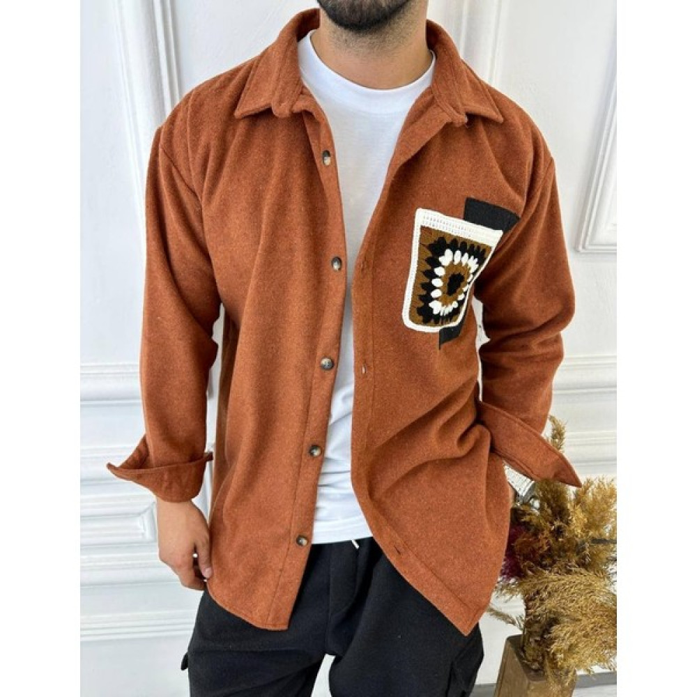 Elku Moda Kaşe Oversize Cepli Salaş Kalın Ceket Gömlek Erkek Gömlek Fiyatı