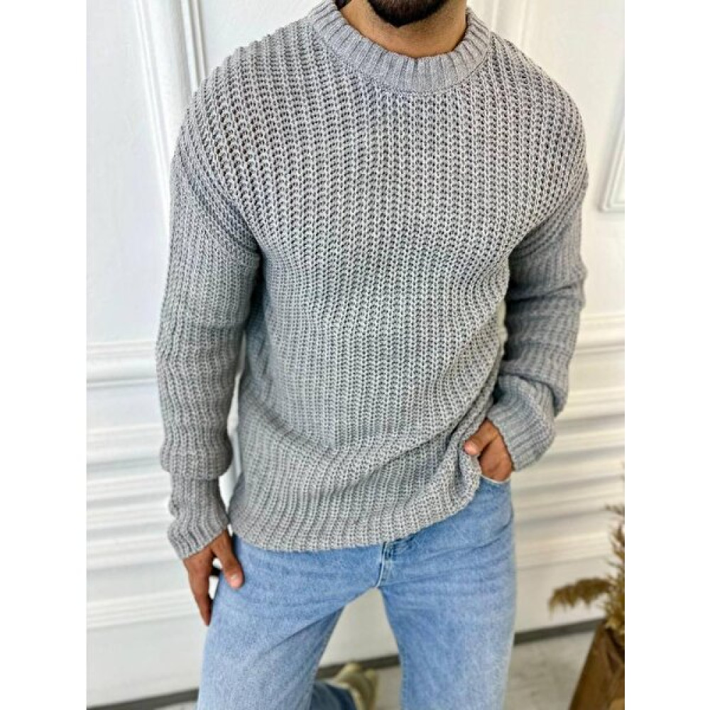 Elku Moda Kazak Oversize Çift Kat Zincir Örgü Naturel Pamuk Bol Kesim Tüylenmez Triko Kazak Erkek Kazak & Süveter & Triko Fiyatı