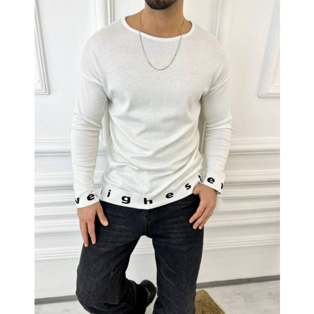 Elku Moda T-Shirt Natural Örgü Pamuk Kumaş Tshirt Oversize Uzun Kollu Tişört Sweatshirt Erkek T-shirt Fiyatı