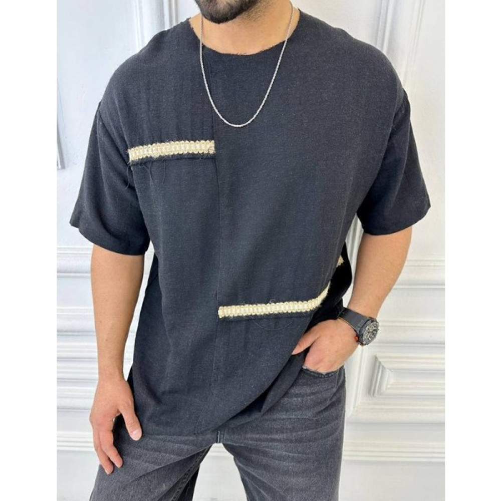 Elku Moda T-Shirt Nefes Alabilen Terletmez Oversize Salaş Keten Tişört Erkek T-shirt Fiyatı