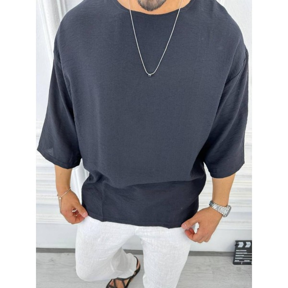 Elku Moda T-Shirt Nefes Alabilen Terletmez Tshirt Oversize Salaş Keten Tişört Erkek T-shirt Fiyatı