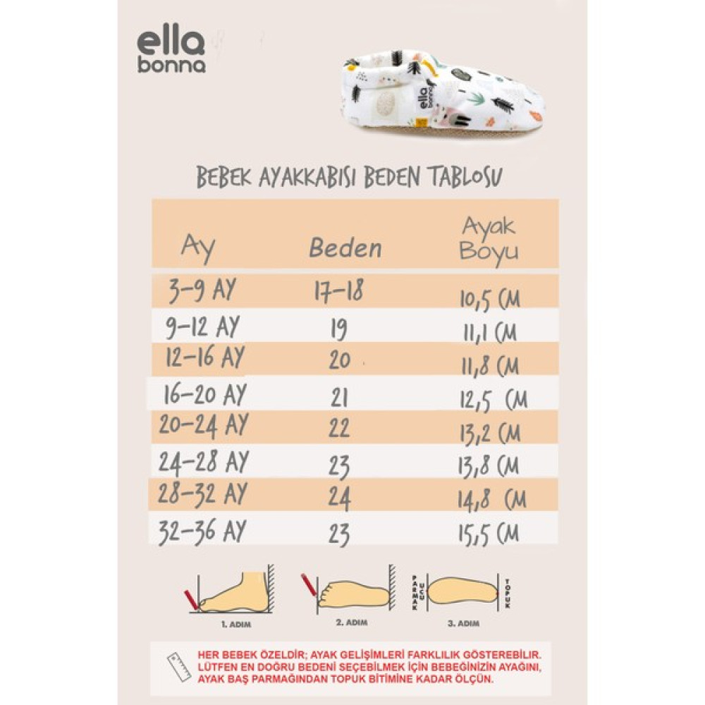 Ella Bonna Kaydırmaz Taban Çok Renkli Bebek Patik, Ev Botu Terliği Kreş Ayakkabısı Panduf Bebek Ayakkabısı Fiyatı