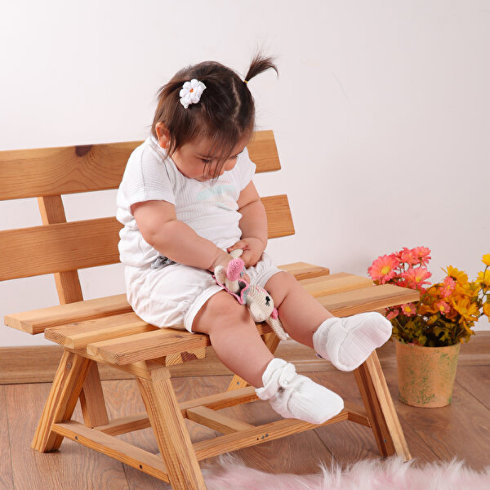 Ella Bonna Organik Pamuk Müslin Bebek Patiği, Yenidoğan Pandufu.krem Kız Çocuk Panduf Fiyatı
