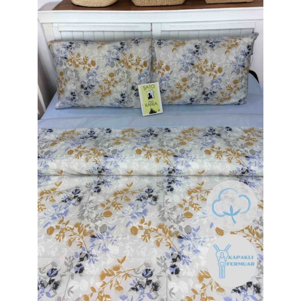 Ella Home Pamuklu Çift Kişilik Nevresim Takımı/lastikli Çarşaflı - Bebek Mavisi - 200 x 220 cm Nevresim Takımı Fiyatı