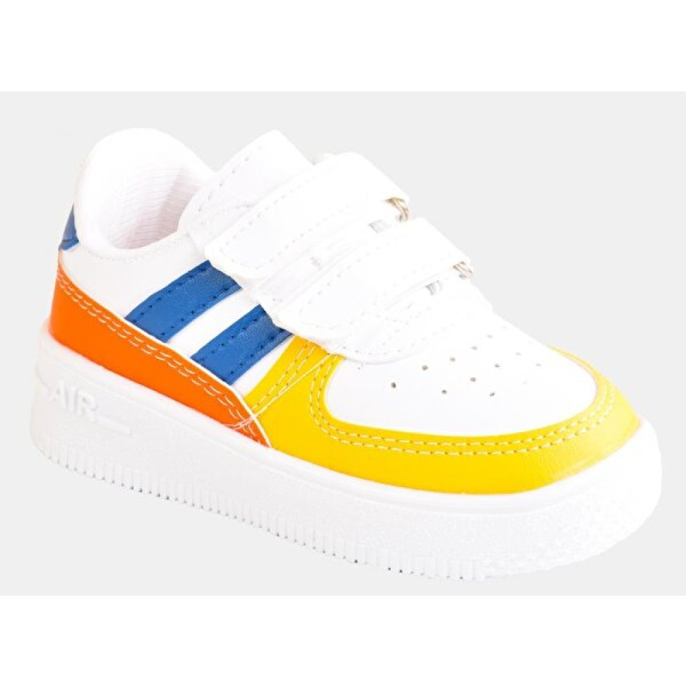 Ellaboni Günlük Unisex Çocuk Şeritli Beyaz Sneaker Cırtlı Hafif Rahat Spor Ayakkabı Spor Ayakkabı Fiyatı