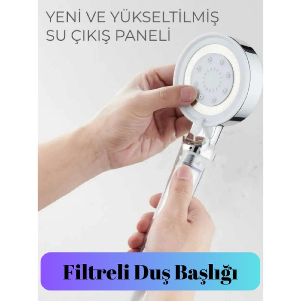 Ellante 5 Fonksiyonlu Krom Beyaz Çelik Filtreli Kireç Önleyici Yüksek Basınçlı Tasarruflu Banyo Duş Başlığı Duş Başlığı Fiyatı