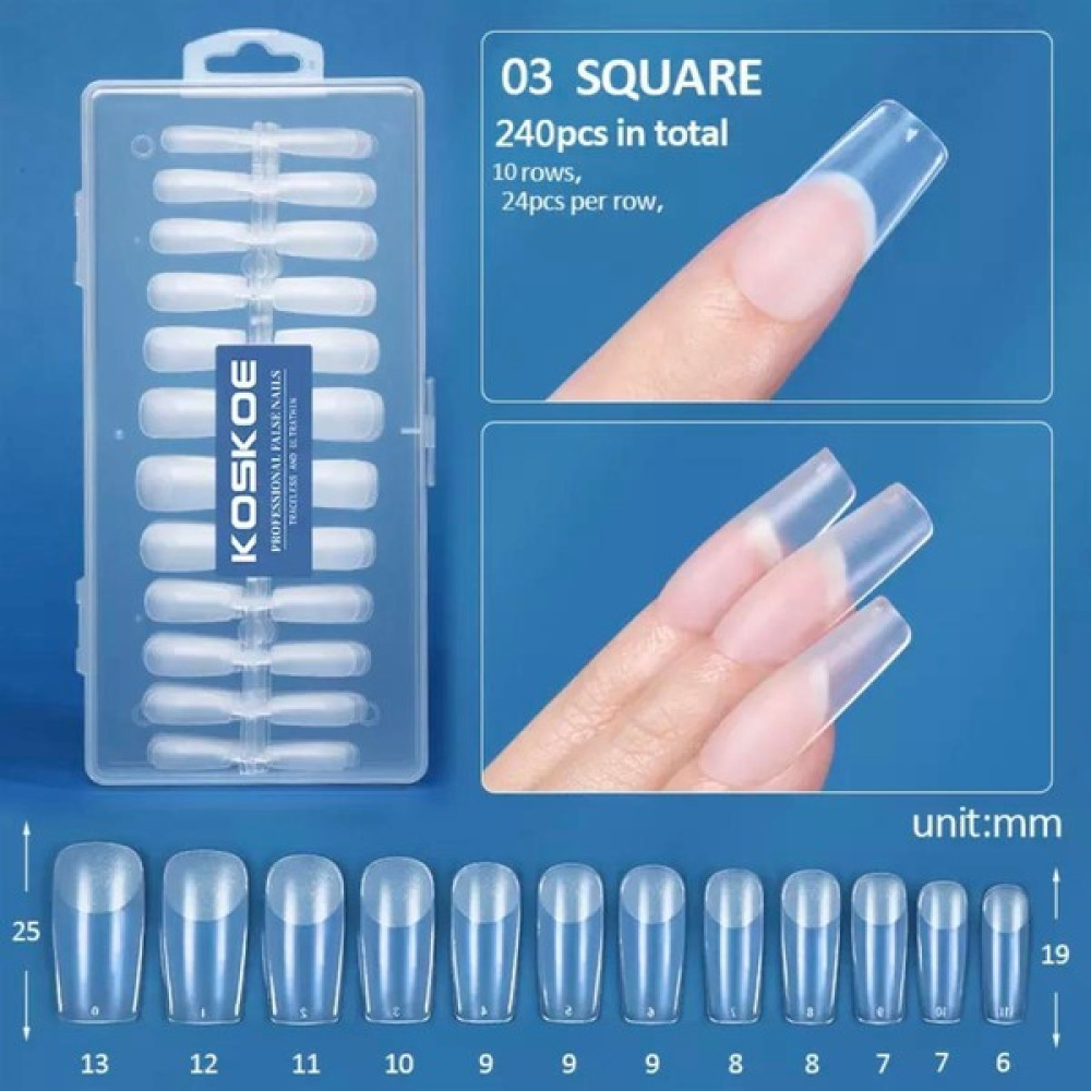 Ellea Nail Koskoe Yeni Nesil Jel Tips Tırnak 03 Square Model Tırnak Bakımı Fiyatı