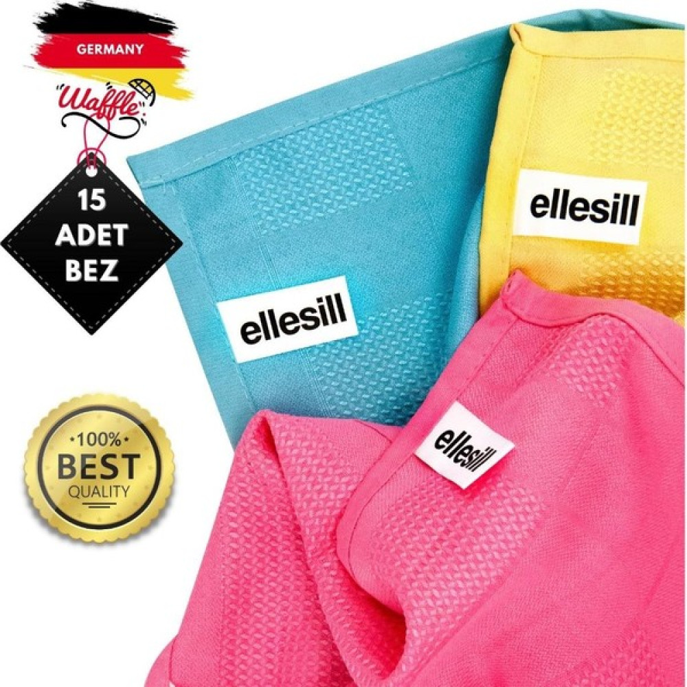 Ellesill 15'li Mikrofiber Temizlik ve Cam Bezi (42X69CM) - 5 Paket - Renkli - Standart Oto Boyaları Fiyatı