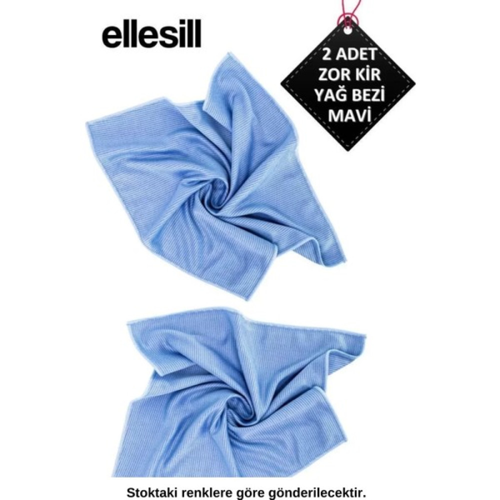 Ellesill 2'li Zor Kir ve Yağ Temizlik Bezi (Mavi) - 40x40 cm - Mavi Oto Boyaları Fiyatı
