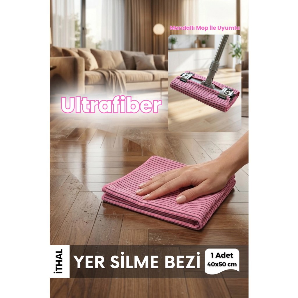Ellesill Ithal Ultrafiber Yer Silme Bezi ve Yüzey Temizlik Bezi Pembe Renk Bez 40X50 cm - 360 Gsm SSD / Solid State Drive Fiyatı