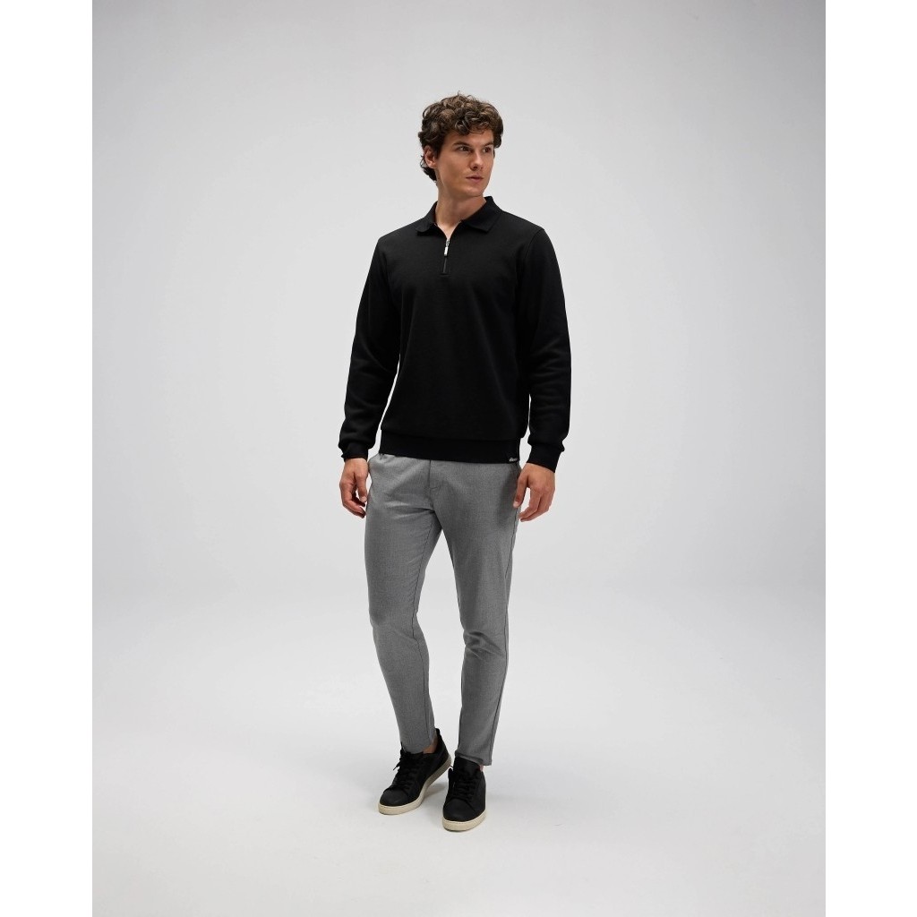 Ellesse EM602-BK Erkek Siyah Yarım Fermuarlı Polo Sweat Erkek Sweatshirt Fiyatı