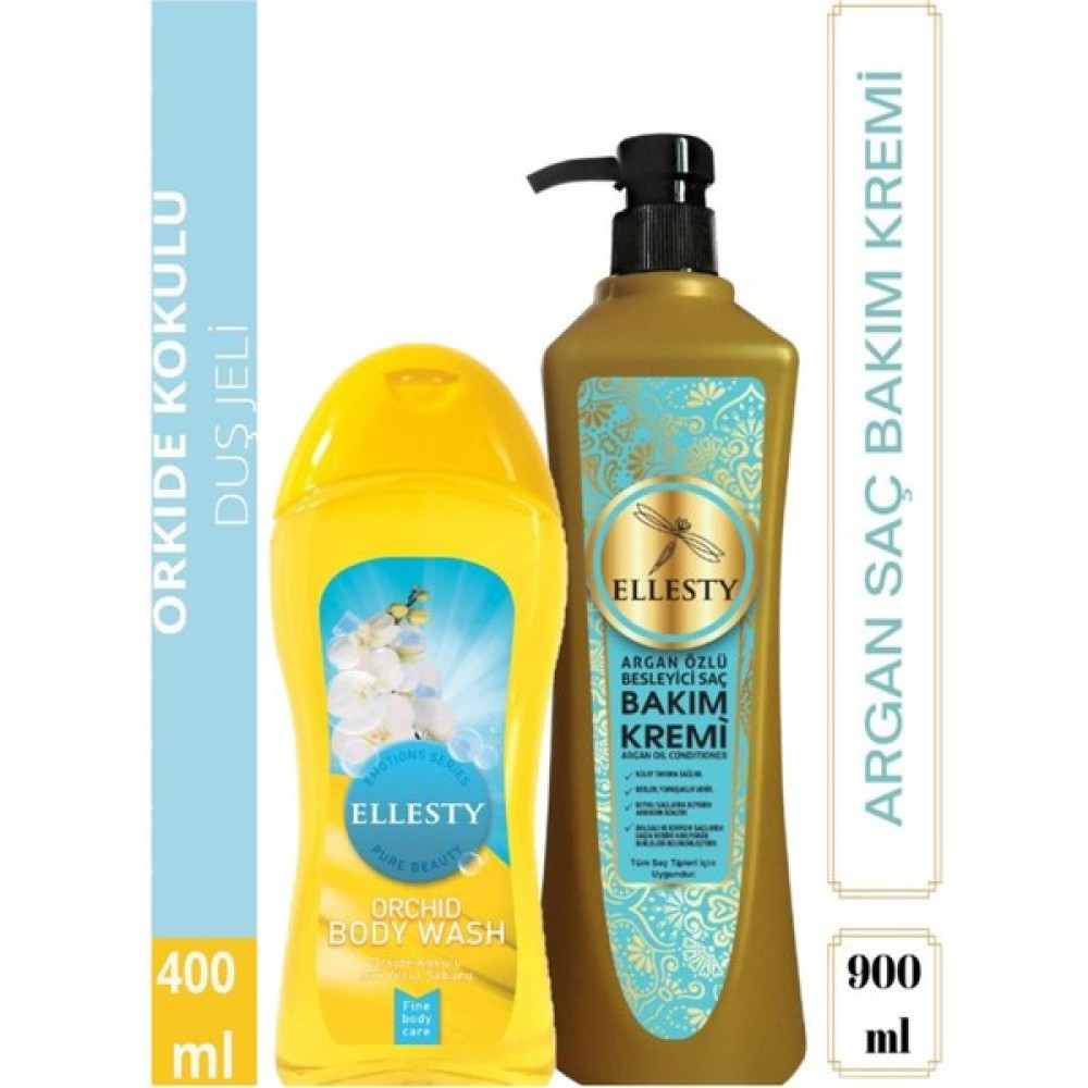 Ellesty Argan Özlü Bakım Kremi 900 Ml+Orkide Duş Jeli 400 ml - 1 Oto Boyaları Fiyatı