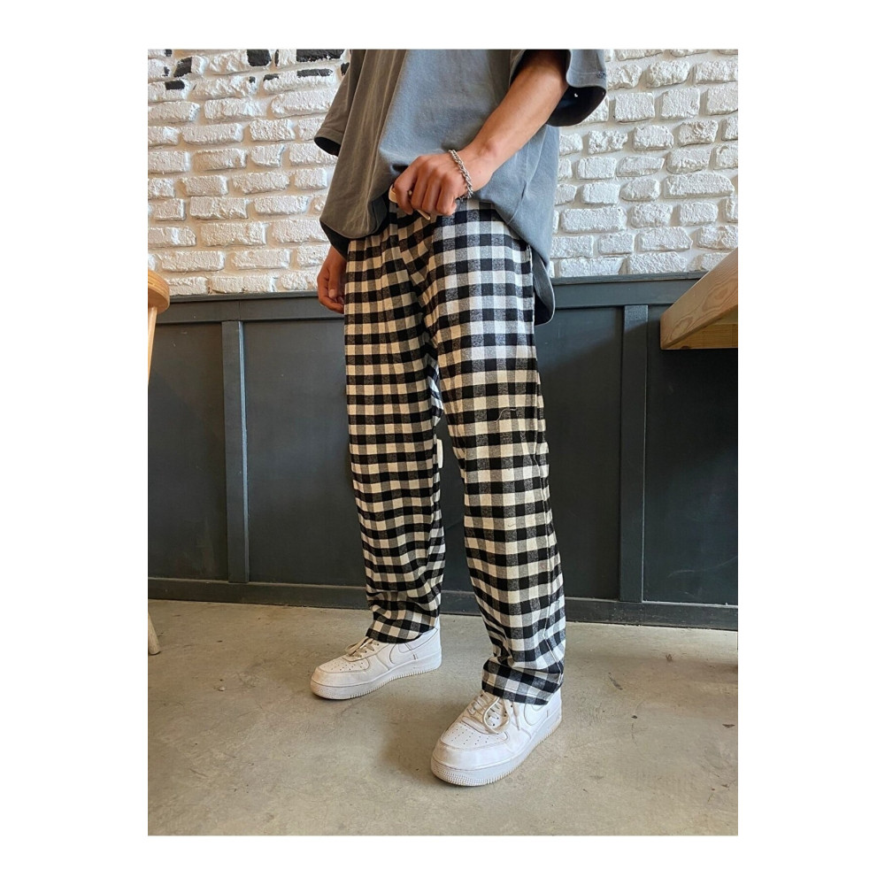 ellevana Harajuku Kare Desenli Unisex Pijama Eşofman M/L Beden Kadın Eşofman Fiyatı