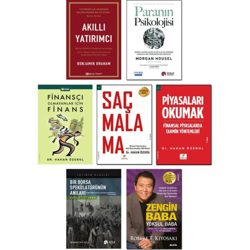 Elma Yayınevi - Akıllı Yatırımcı + Paranın Psikolojisi + Finansçı Olmayanlar İçin Finans + Saçmalama + Piyasaları Okumak + Bir Borsa Spekülatörünün... Muhasebe Finans Kitapları Fiyatı