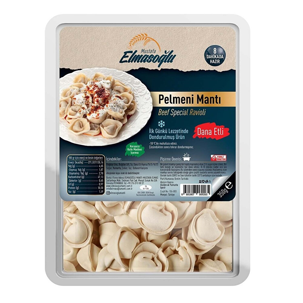 Elmasoğlu Etli Pelmeni Mantı 350 g Dondurulmuş Gıda Fiyatı
