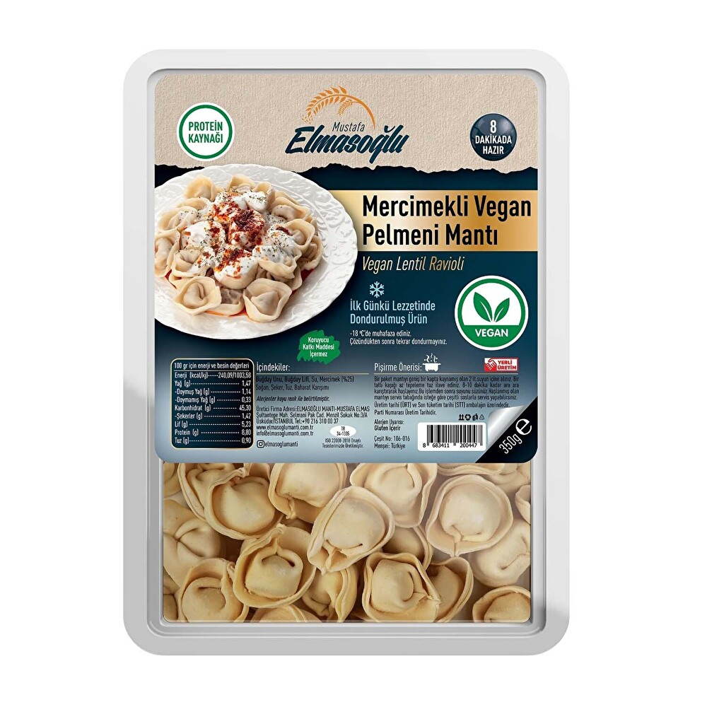 Elmasoğlu Mercimekli Vegan Pelmeni Mantı 350 g Dondurulmuş Gıda Fiyatı