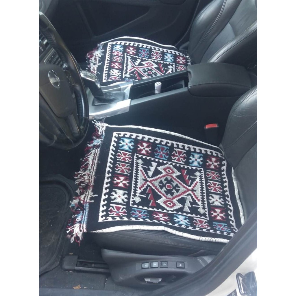 ELMASS 3'lü Oto Koltuk Kilim Seti - Ön ve Arka Koltuk 3 Parça Takım - Siyah Renk - Kilim Fiyatı