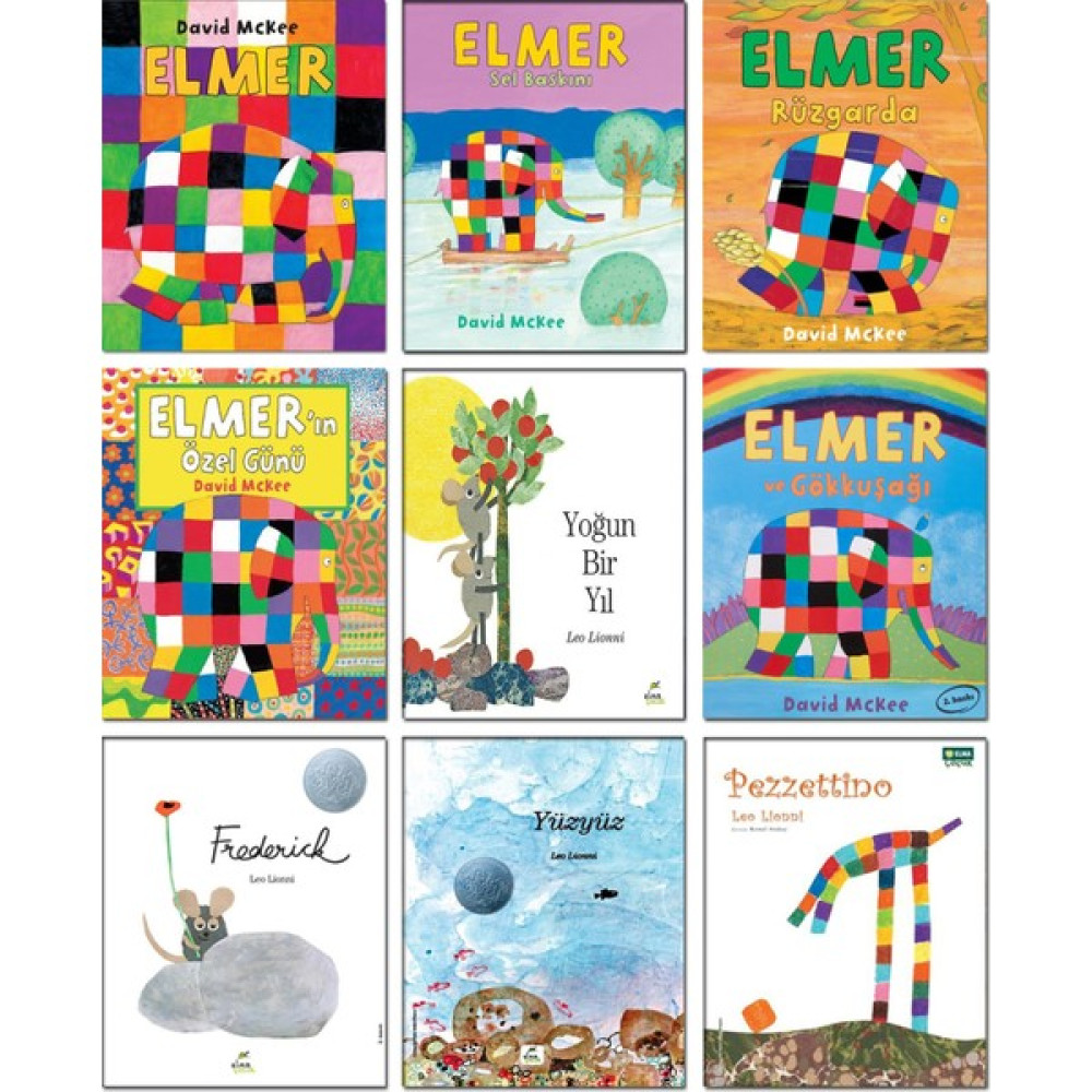 Elmer + Elmer Sel Baskını + Elmer Rüzgarda + Elmer’in Özel Günü + Yoğun Bir Yıl + Elmer Ve Gökkuşağı + Frederick + Yüzyüz + Pezzetino - 9’lu Çocuk ... Çocuk Öykü Fiyatı
