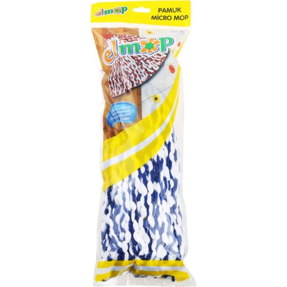 Elmop PM02 Yedek Islak Vidalı Mop Paspas Püskül Ucu - Pamuklu Mikrofiber Ipli Mop Yedeği Başlığı Temizlik Malzemeleri Fiyatı