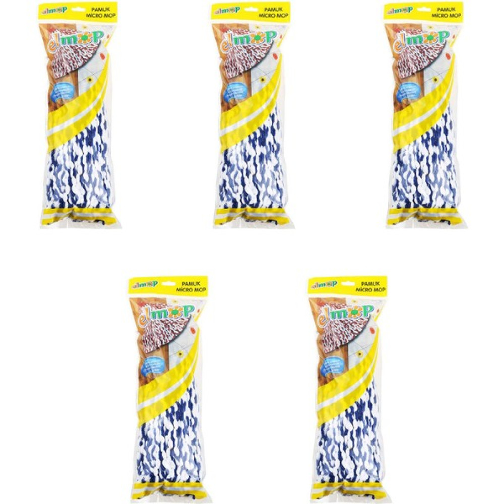 Elmop PM02 Yedek Vidalı Mop Paspas Püskül Ucu - Pamuklu Mikrofiber Ipli Mop Yedeği Başlığı - 5 Adet Oto Boyaları Fiyatı