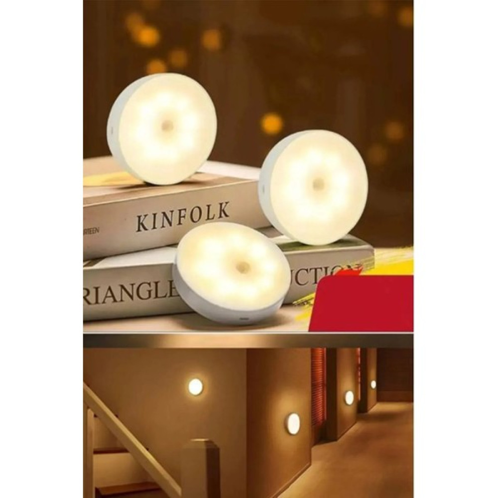 Elnement Hareket Sensörlü, Uzun Ömürlü 8 Ledli ,usb Şarjlı Beyaz Işık, On/auto/off Modlu 2'Lİ Gece Lambası Fiyatı