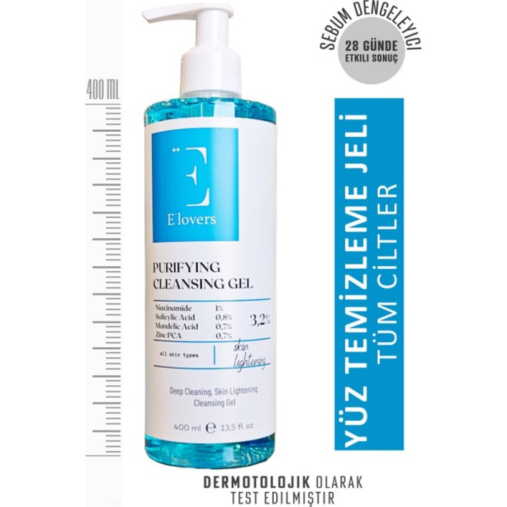 E'lovers Arındırıcı, Aydınlatıcı, Yüz Temizleme Jeli, Tüm Ciltler İçin, 400 ml Cilt Temizleme ve Peeling Fiyatı