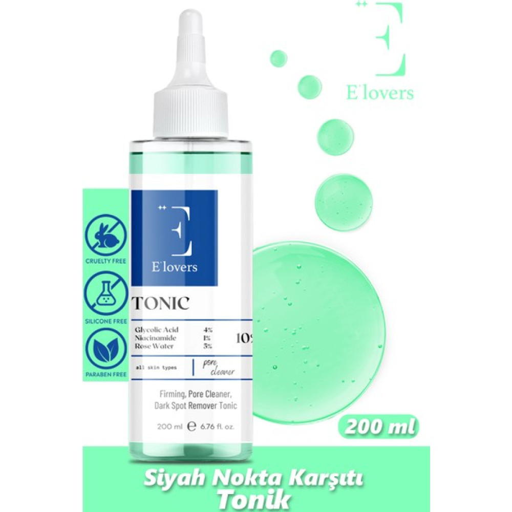 E'lovers Siyah Nokta Karşıtı, Gözenek Sıkılaştırıcı, Arındıdırıcı Tonik 200 ml Cilt Temizleme ve Peeling Fiyatı