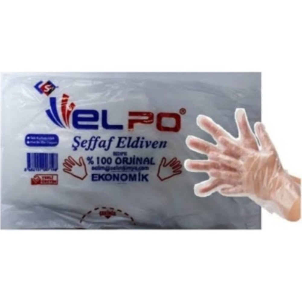 Elpo Pet Eldiven 5'li - Şeffaf - Standart Temizlik Malzemeleri Fiyatı
