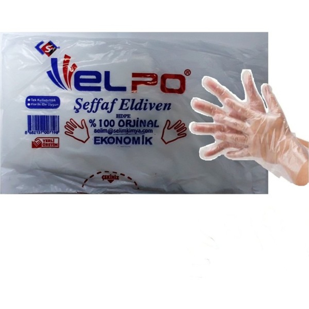 Elpo Tek Kullanımlık Şeffaf Eldiven (Poşet Eldiven) - 5 Bin Adet Temizlik Malzemeleri Fiyatı