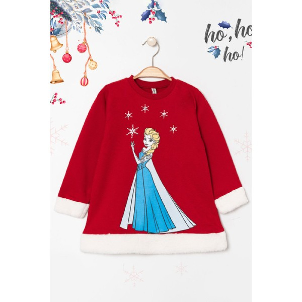 Elsa Baskılı Yılbaşı Temalı 2 Ip Şardonlu Kız Çocuk Sweatshirt Kız Çocuk Sweatshirt Fiyatı