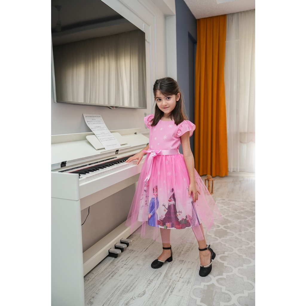 Elsa Tüllü Fiyonklu Parti Doğum Günü Elbisesi Frozen Karlar Ülkesi Elbisesi Giyim & İç Giyim Fiyatı
