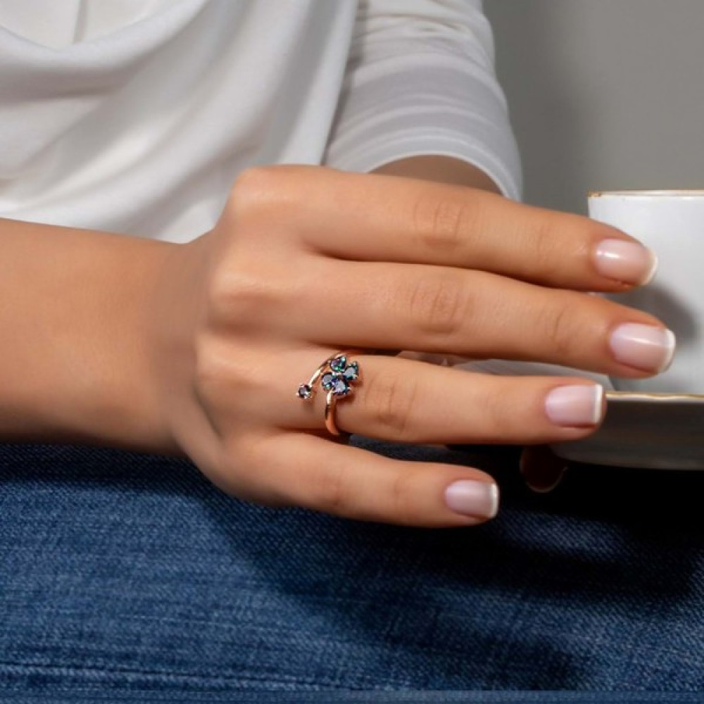 Else Silver Mistik Topaz Taşlı Yonca Gümüş Yüzük Gümüş Yüzük Fiyatı